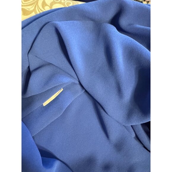 Michael KORS Dress PM Petite Medium Tide Blue Flutter Sleeve Belted $125 - Picture 11 of 14